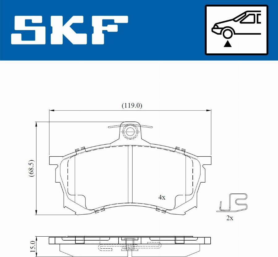 SKF VKBP 80780 E - Komplet Pločica, disk-kočnica www.molydon.hr