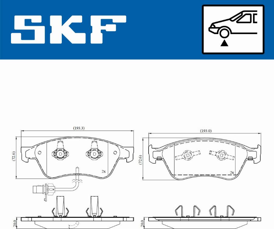 SKF VKBP 81044 E - Komplet Pločica, disk-kočnica www.molydon.hr