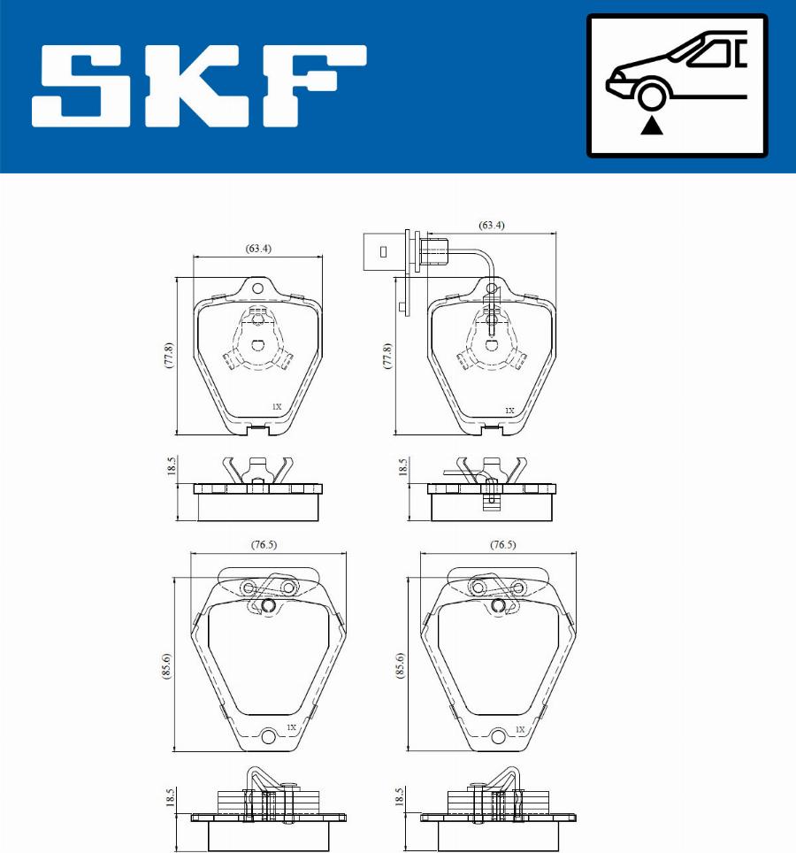 SKF VKBP 81063 E - Komplet Pločica, disk-kočnica www.molydon.hr