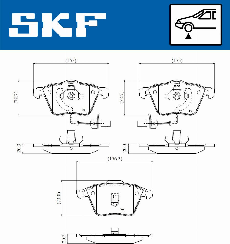 SKF VKBP 81038 E - Komplet Pločica, disk-kočnica www.molydon.hr