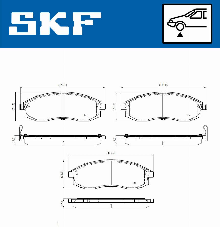 SKF VKBP 81121 A - Komplet Pločica, disk-kočnica www.molydon.hr