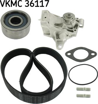 SKF VKMC 36117 - Vodena pumpa + garnitura klinastog rebrastog remena www.molydon.hr