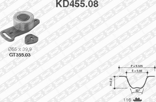 SNR KD455.08 - Komplet zupčastog remena www.molydon.hr