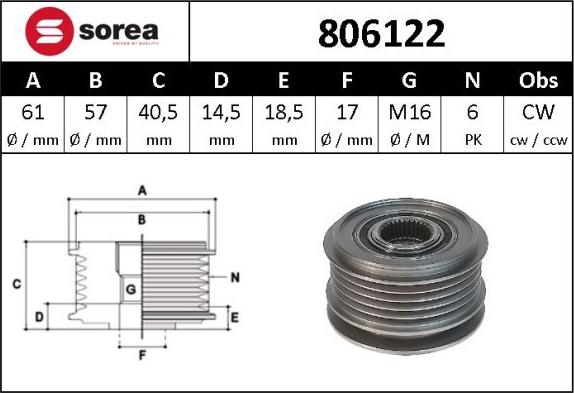 SNRA 806122 - Remenica, alternator www.molydon.hr