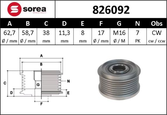 SNRA 826092 - Remenica, alternator www.molydon.hr