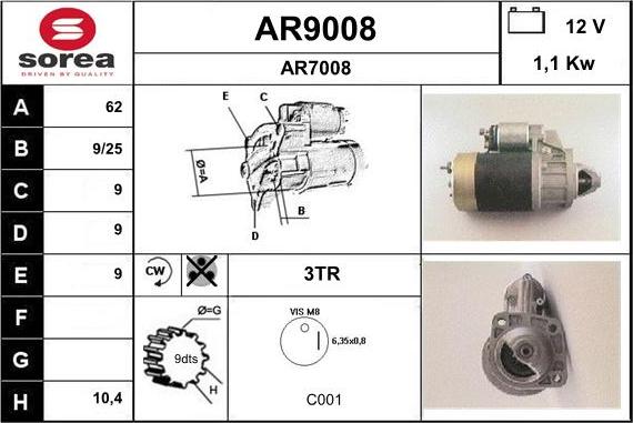 SNRA AR9008 - Starter www.molydon.hr