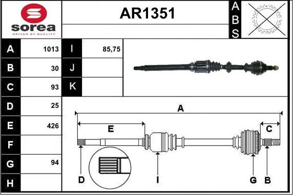 SNRA AR1351 - Pogonska osovina www.molydon.hr