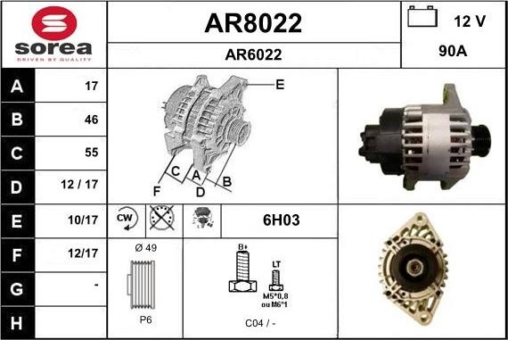 SNRA AR8022 - Alternator www.molydon.hr