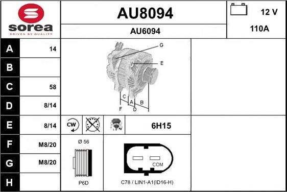 SNRA AU8094 - Alternator www.molydon.hr