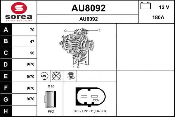 SNRA AU8092 - Alternator www.molydon.hr