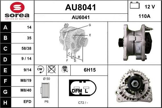 SNRA AU8041 - Alternator www.molydon.hr