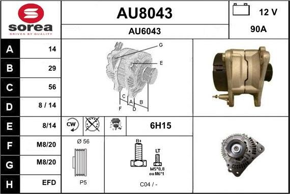 SNRA AU8043 - Alternator www.molydon.hr