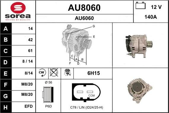 SNRA AU8060 - Alternator www.molydon.hr
