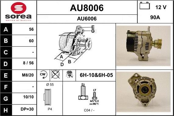 SNRA AU8006 - Alternator www.molydon.hr