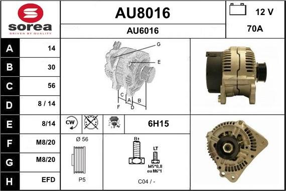 SNRA AU8016 - Alternator www.molydon.hr