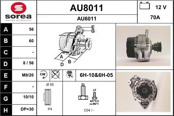 SNRA AU8011 - Alternator www.molydon.hr