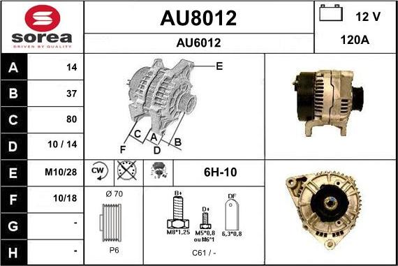 SNRA AU8012 - Alternator www.molydon.hr