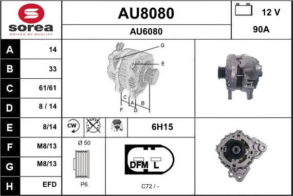 SNRA AU8080 - Alternator www.molydon.hr