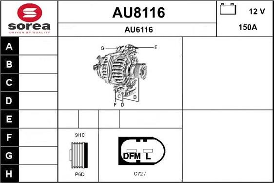 SNRA AU8116 - Alternator www.molydon.hr