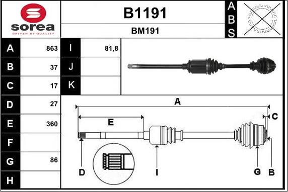 SNRA B1191 - Pogonska osovina www.molydon.hr