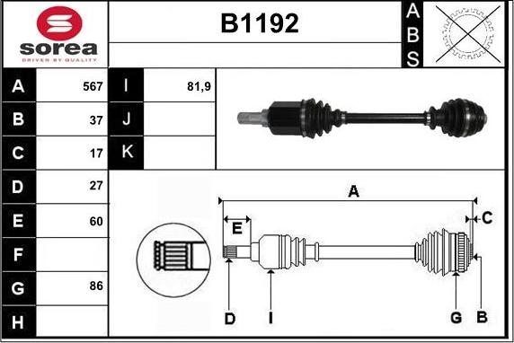 SNRA B1192 - Pogonska osovina www.molydon.hr