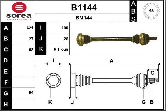 SNRA B1144 - Pogonska osovina www.molydon.hr