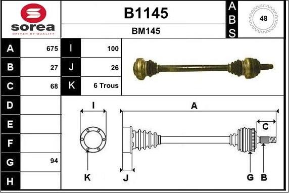 SNRA B1145 - Pogonska osovina www.molydon.hr