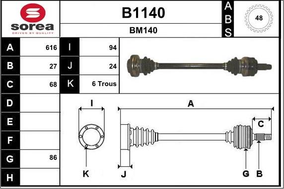 SNRA B1140 - Pogonska osovina www.molydon.hr