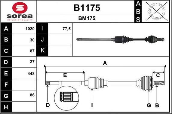 SNRA B1175 - Pogonska osovina www.molydon.hr