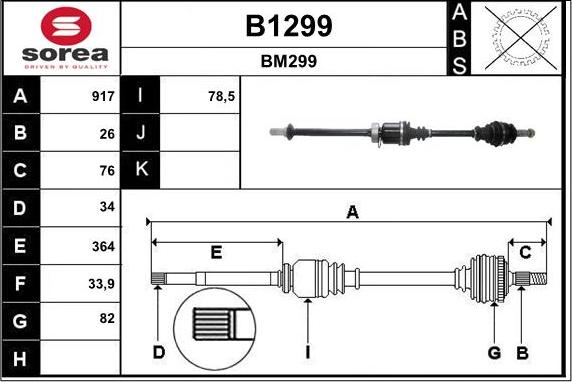 SNRA B1299 - Pogonska osovina www.molydon.hr