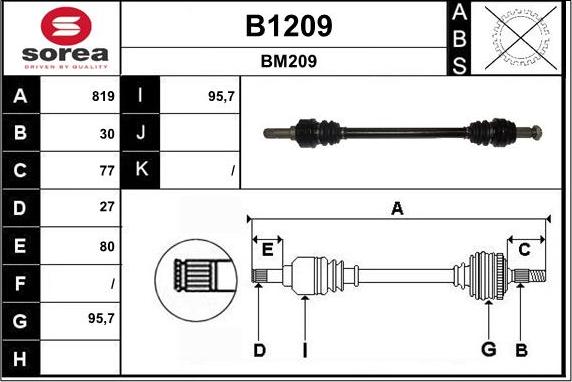 SNRA B1209 - Pogonska osovina www.molydon.hr