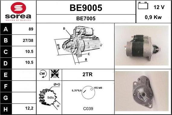 SNRA BE9005 - Starter www.molydon.hr