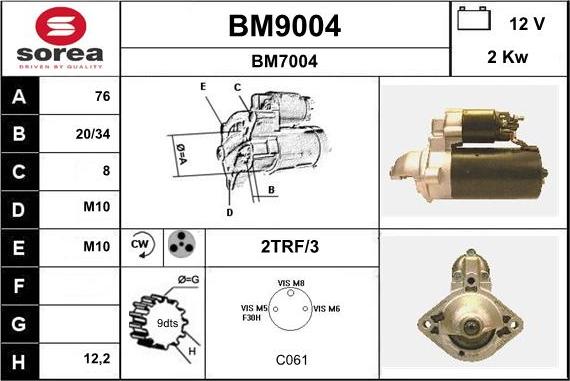 SNRA BM9004 - Starter www.molydon.hr