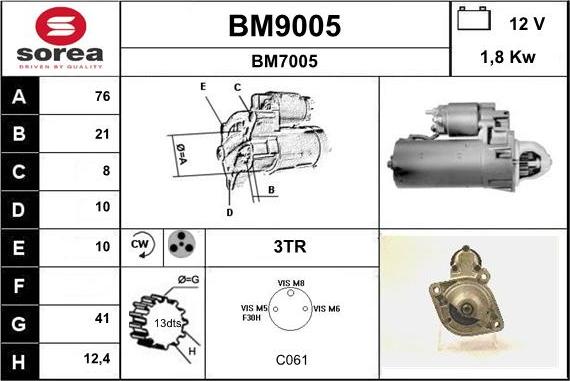 SNRA BM9005 - Starter www.molydon.hr