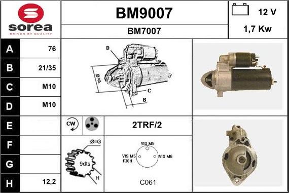 SNRA BM9007 - Starter www.molydon.hr