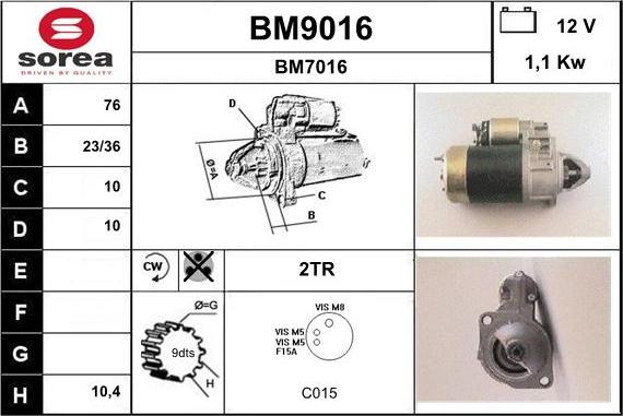 SNRA BM9016 - Starter www.molydon.hr