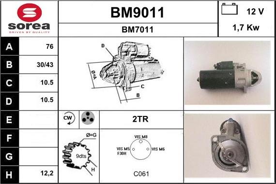 SNRA BM9011 - Starter www.molydon.hr