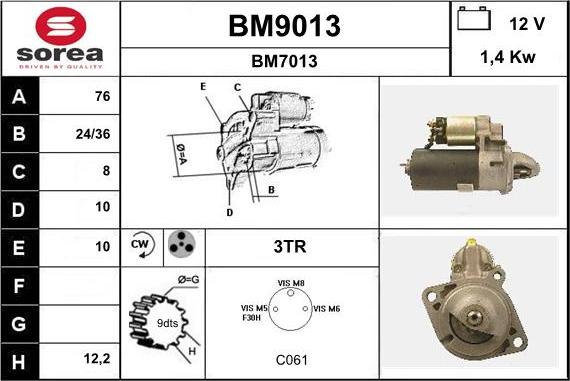 SNRA BM9013 - Starter www.molydon.hr