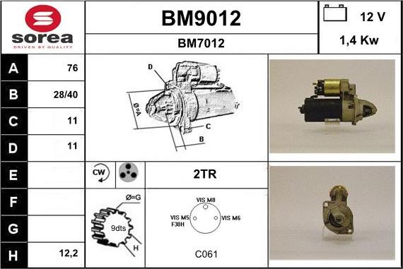 SNRA BM9012 - Starter www.molydon.hr