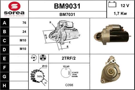 SNRA BM9031 - Starter www.molydon.hr