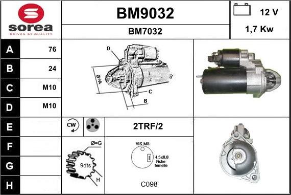 SNRA BM9032 - Starter www.molydon.hr