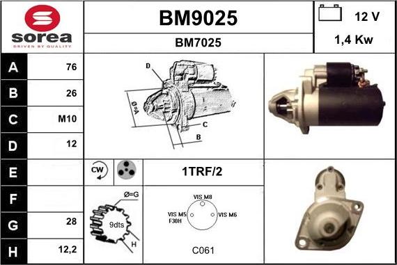 SNRA BM9025 - Starter www.molydon.hr