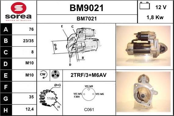 SNRA BM9021 - Starter www.molydon.hr