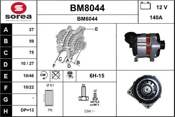 SNRA BM8044 - Alternator www.molydon.hr