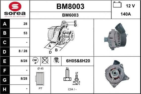 SNRA BM8003 - Alternator www.molydon.hr