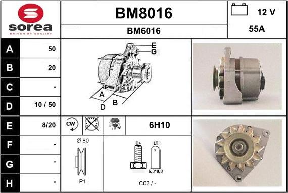 SNRA BM8016 - Alternator www.molydon.hr