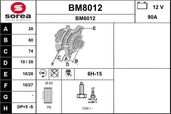 SNRA BM8012 - Alternator www.molydon.hr