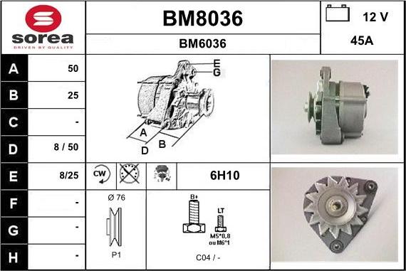 SNRA BM8036 - Alternator www.molydon.hr