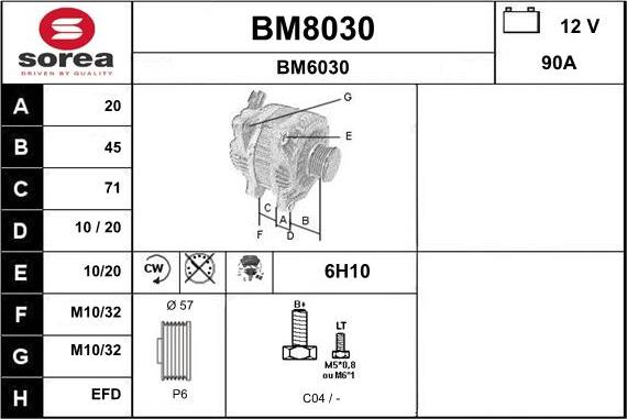 SNRA BM8030 - Alternator www.molydon.hr