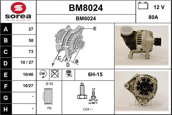 SNRA BM8024 - Alternator www.molydon.hr